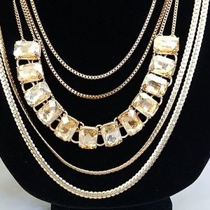 Aldo Long Multistrand Gold Tone Necklace
